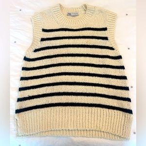 Zara sleeveless striped sweater